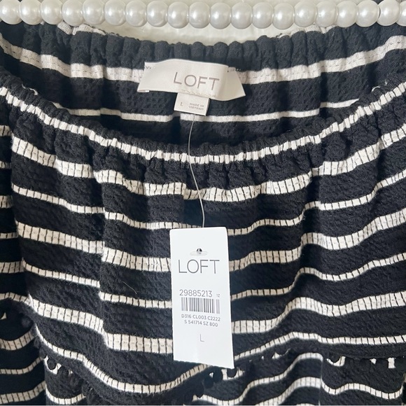NWT LOFT Stripe Off Shoulder Dress - Picture 5 of 5